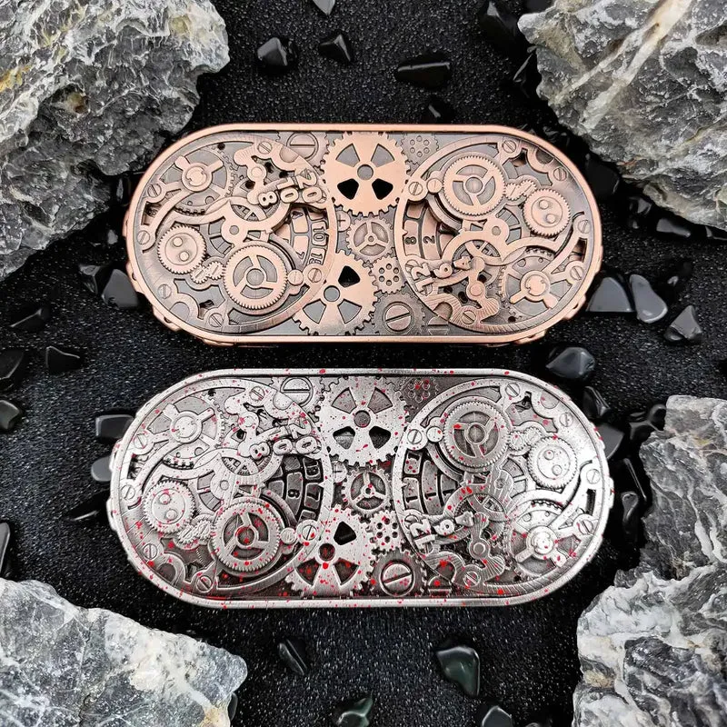Steampunk Antique Bronze Metal Dual-Gear Fidget Spinner Dice