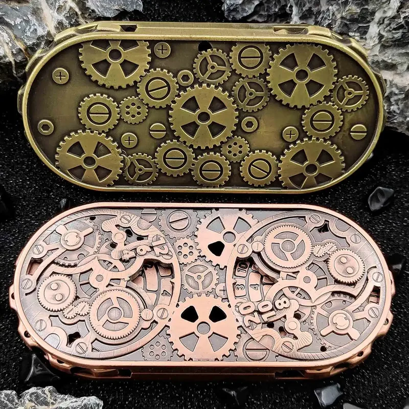 Steampunk Antique Bronze Metal Dual-Gear Fidget Spinner Dice