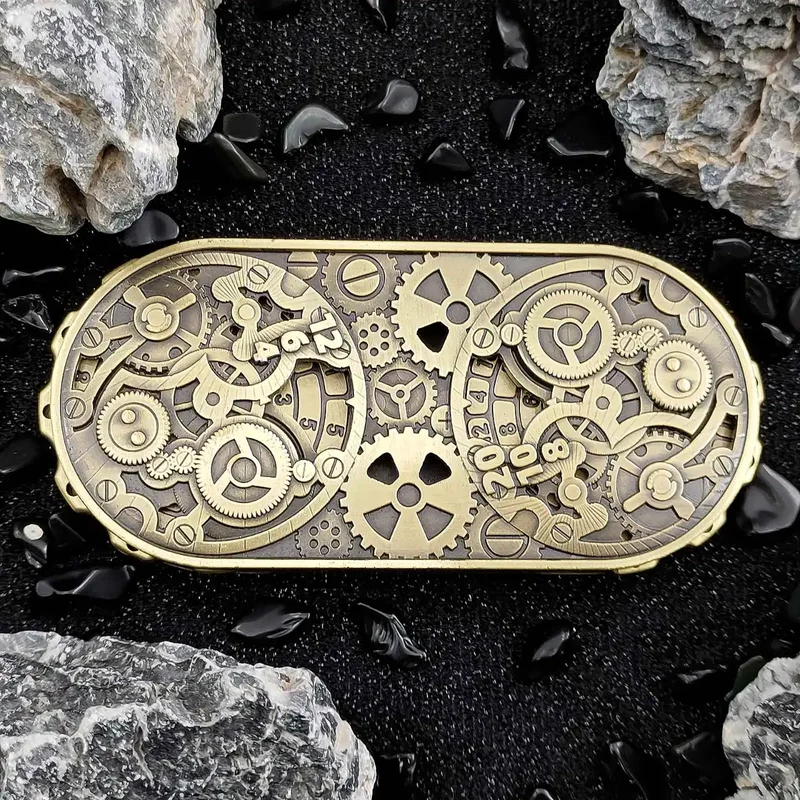 Steampunk Antique Bronze Metal Dual-Gear Fidget Spinner Dice