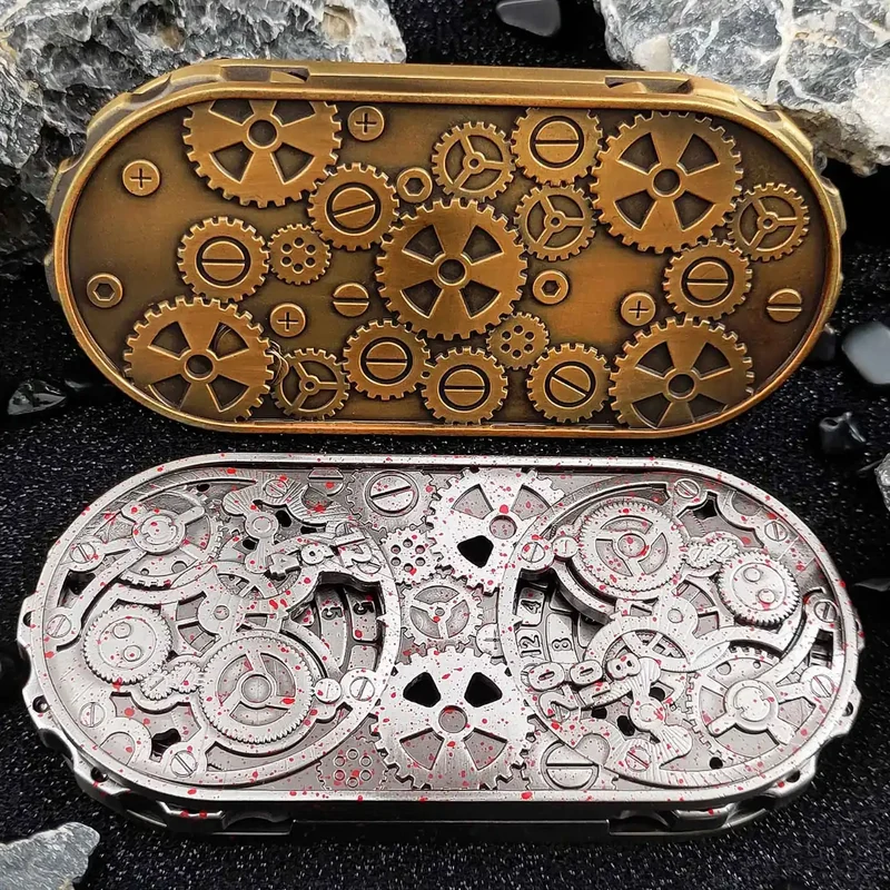 Steampunk Antique Bronze Metal Dual-Gear Fidget Spinner Dice