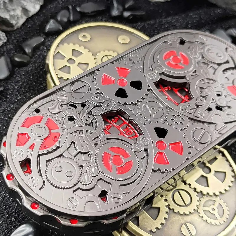 Steampunk Antique Bronze Metal Dual-Gear Fidget Spinner Dice