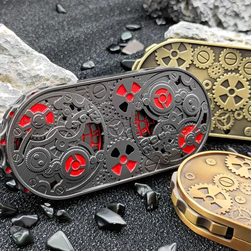 Steampunk Antique Bronze Metal Dual-Gear Fidget Spinner Dice