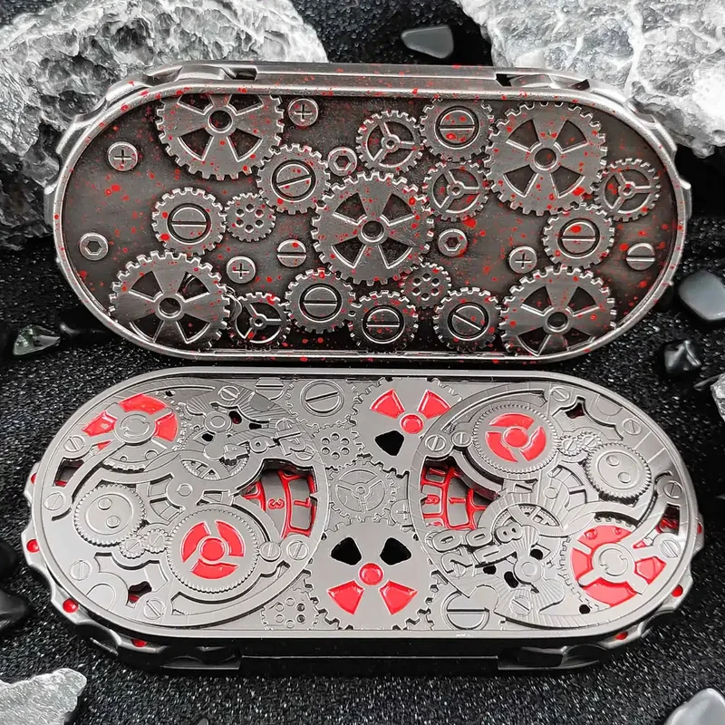 Steampunk Antique Bronze Metal Dual-Gear Fidget Spinner Dice
