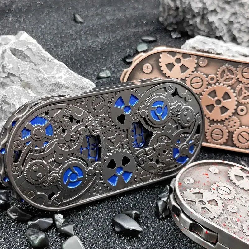 Steampunk Antique Bronze Metal Dual-Gear Fidget Spinner Dice