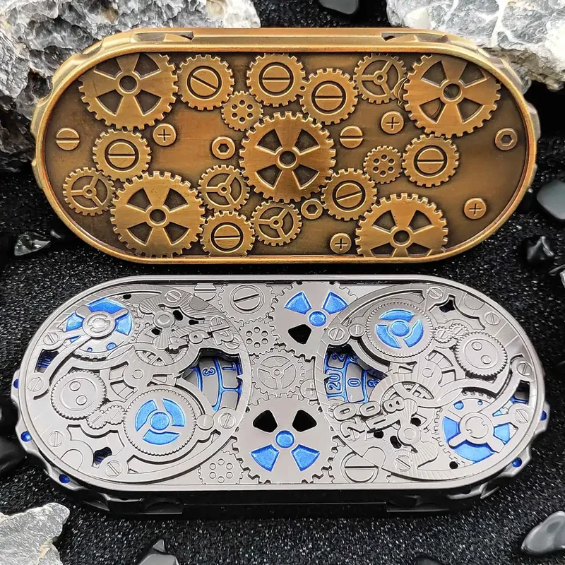 Steampunk Antique Bronze Metal Dual-Gear Fidget Spinner Dice