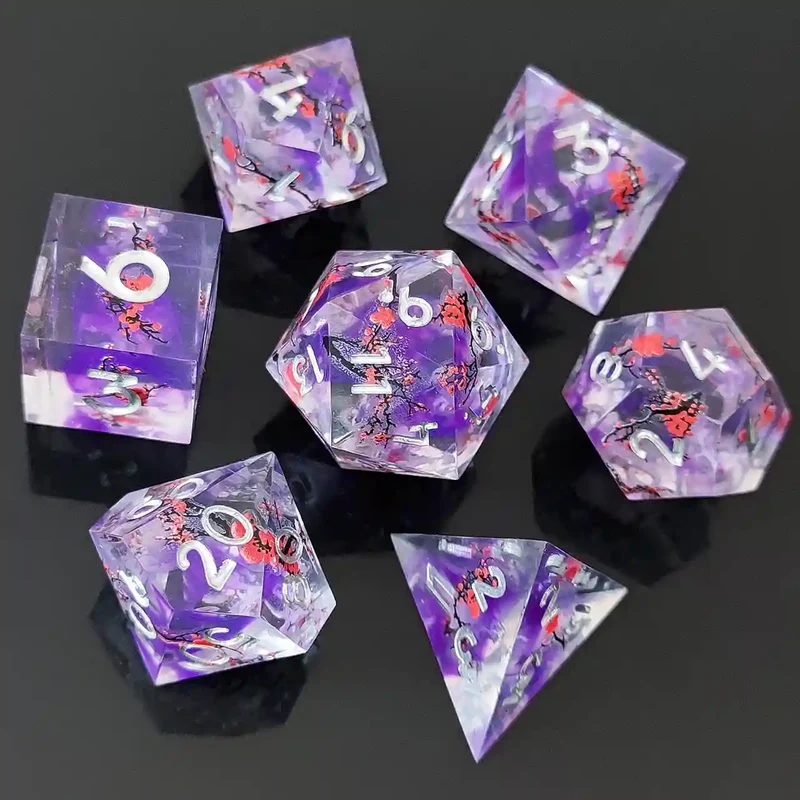 Enchanted Plum Mist: Double-Dice Liquid Sand Resin Set Sand Flow Resin Dice Set