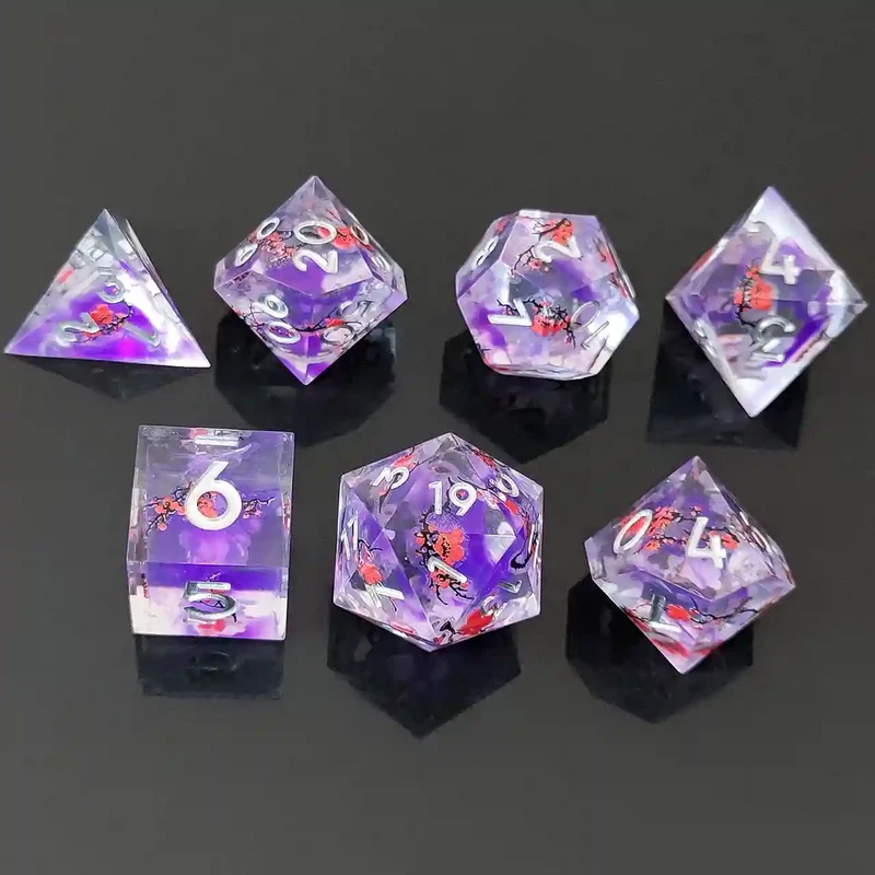 Enchanted Plum Mist: Double-Dice Liquid Sand Resin Set Sand Flow Resin Dice Set