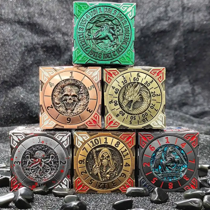 Arcane Relic: 7-in-1 Metal Spinner Dice - Unique Dice Cube Dice