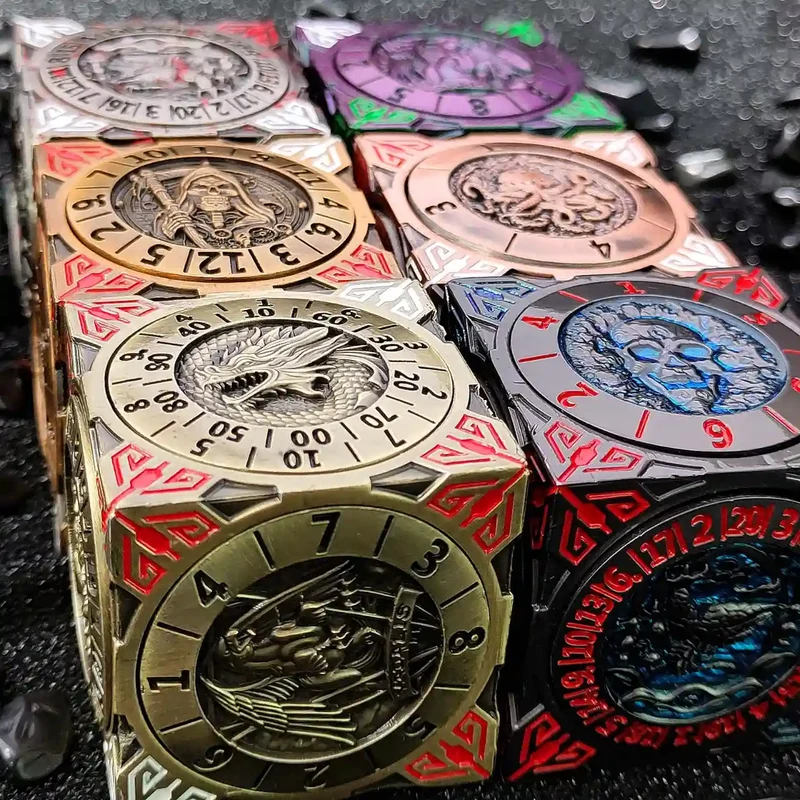 Arcane Relic: 7-in-1 Metal Spinner Dice - Unique Dice Cube Dice