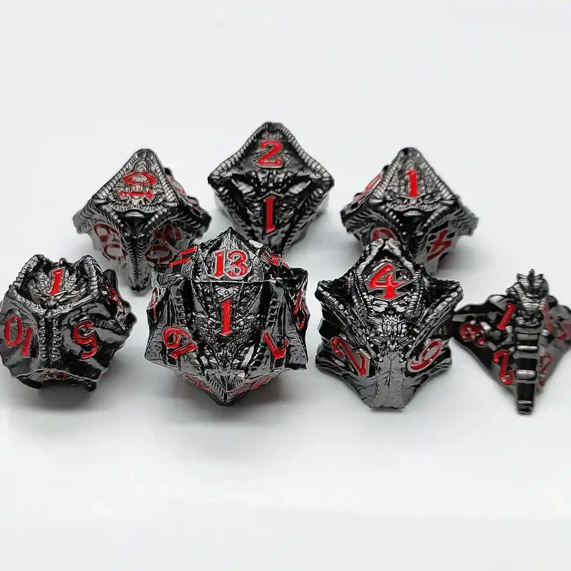 Malevolent Dragon’s Forge: Metallic DnD Dice Set