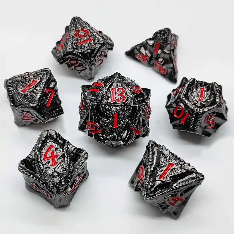 Malevolent Dragon’s Forge: Metallic DnD Dice Set