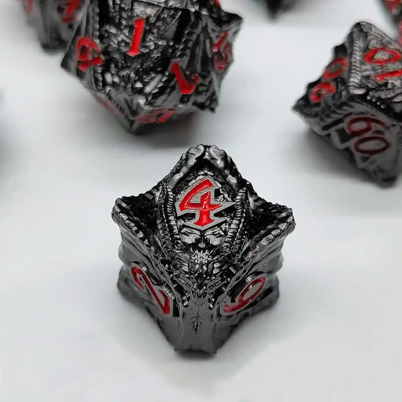 Malevolent Dragon’s Forge: Metallic DnD Dice Set