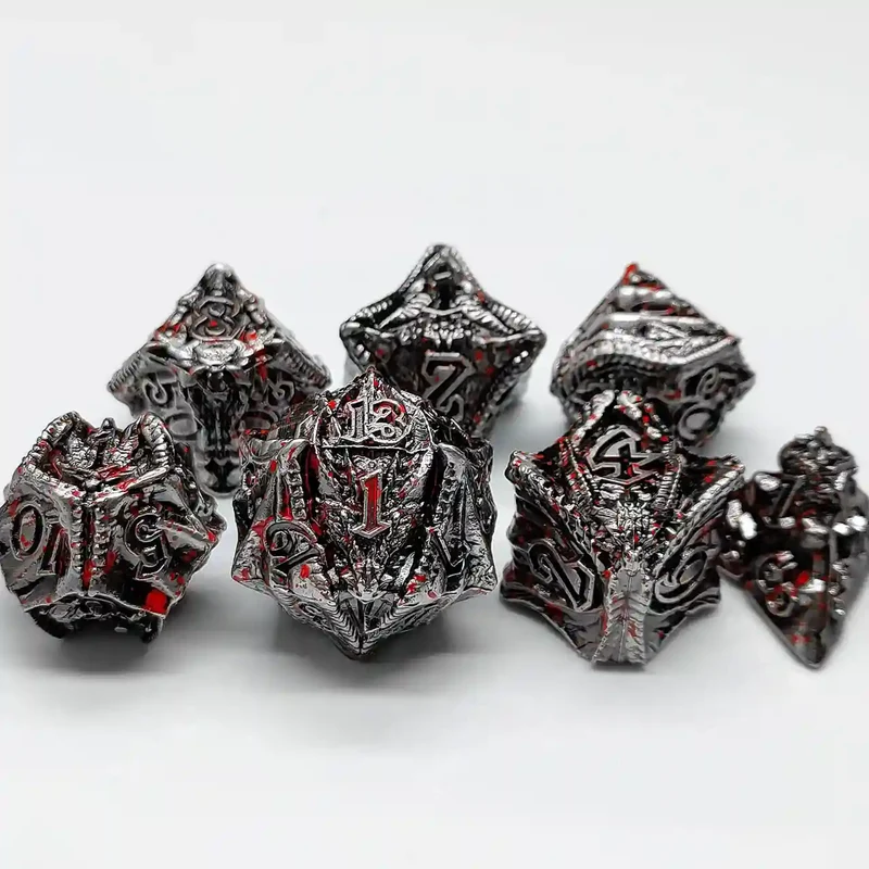 Malevolent Dragon’s Forge: Metallic DnD Dice Set