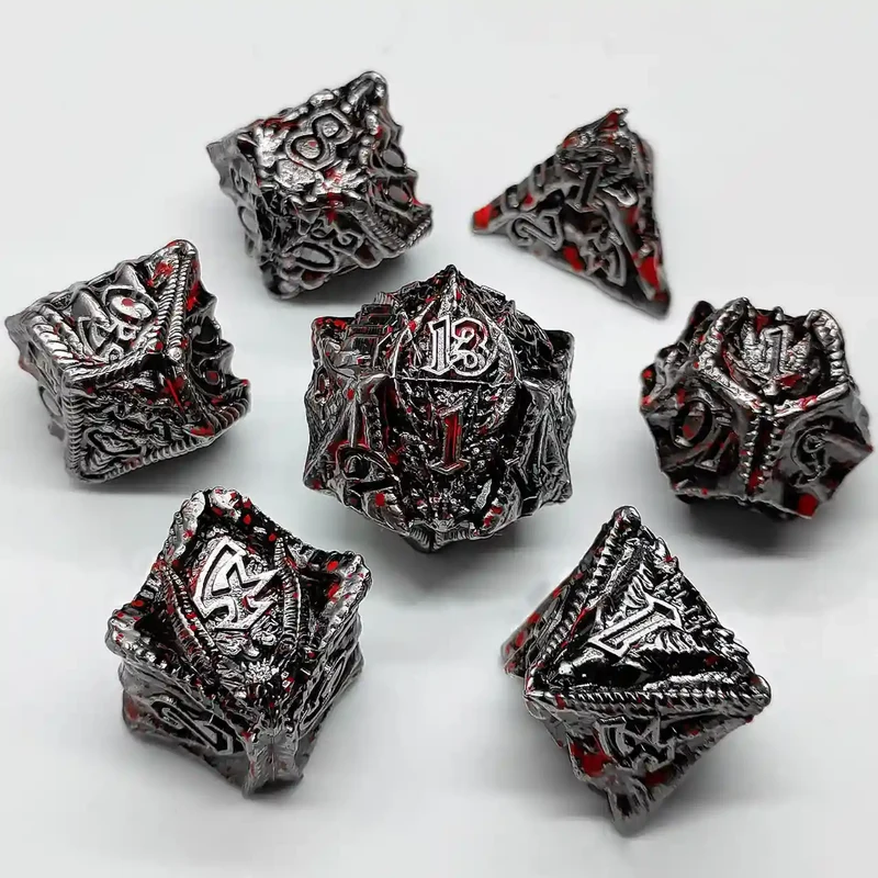 Malevolent Dragon’s Forge: Metallic DnD Dice Set