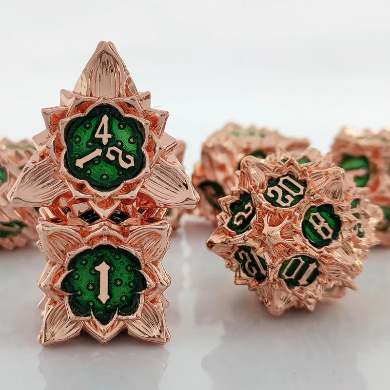 Thorn Lotus Metal DND Dice Set - Unique Dice