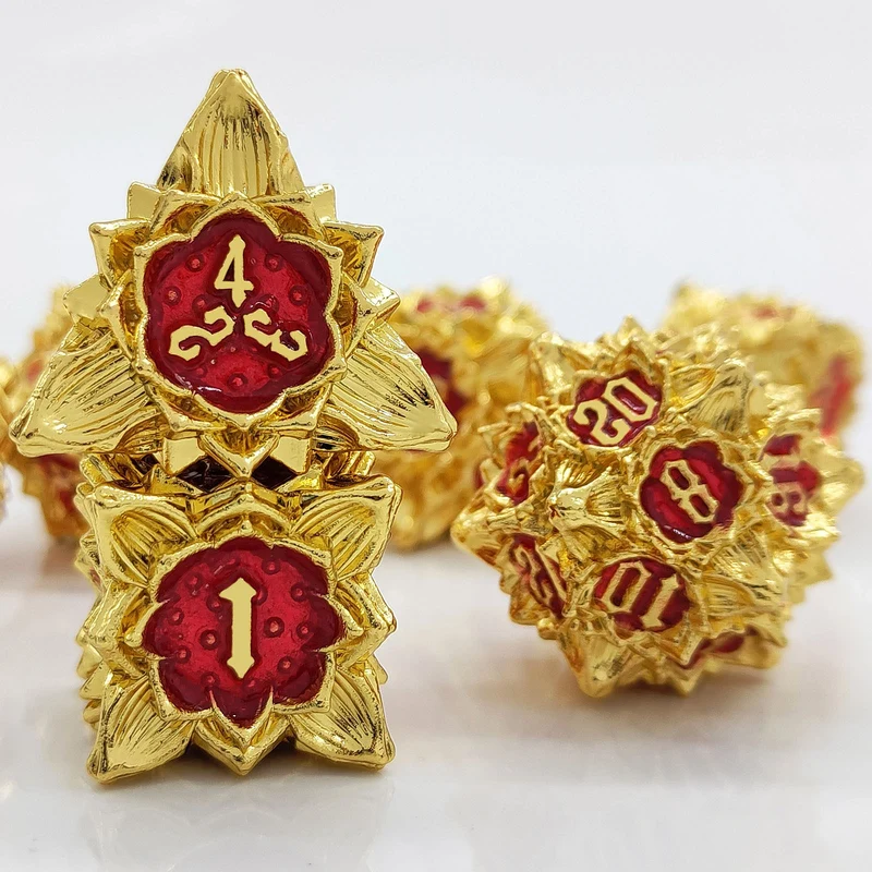 Thorn Lotus Metal DND Dice Set - Unique Dice
