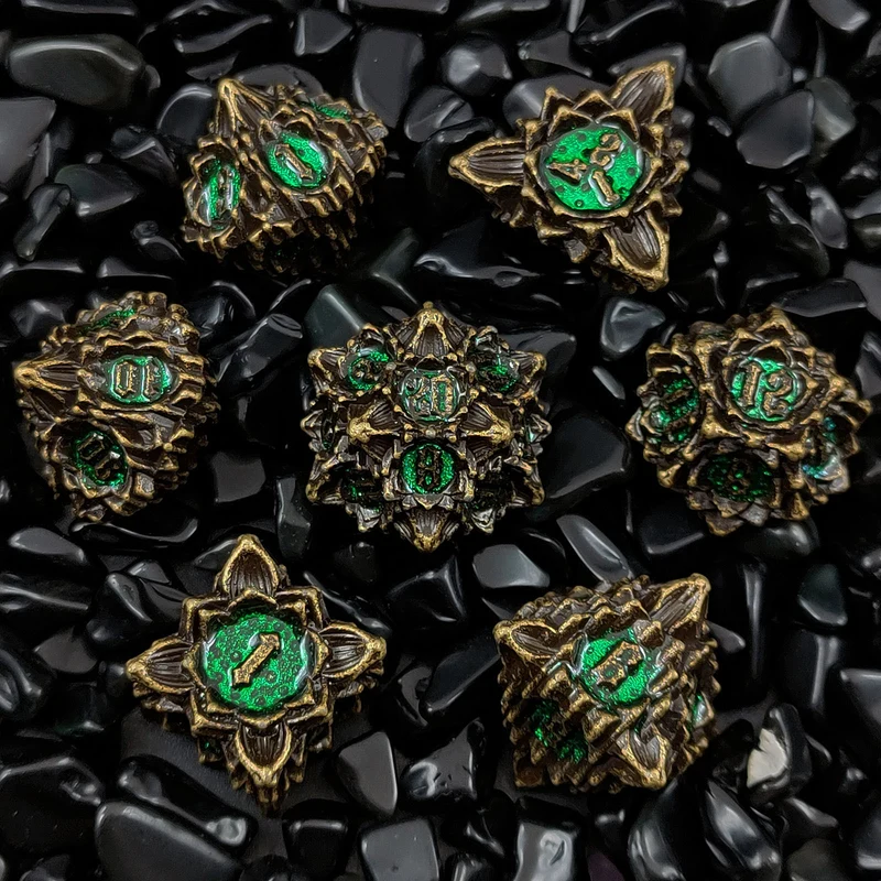 Thorn Lotus Metal DND Dice Set - Unique Dice