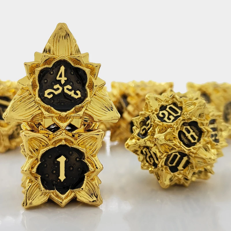 Thorn Lotus Metal DND Dice Set - Unique Dice