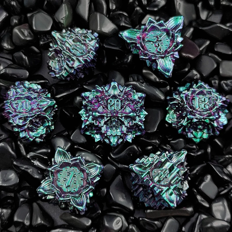 Thorn Lotus Metal DND Dice Set - Unique Dice
