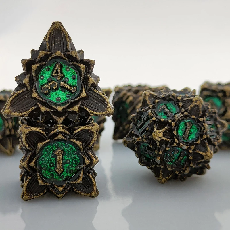 Thorn Lotus Metal DND Dice Set - Unique Dice