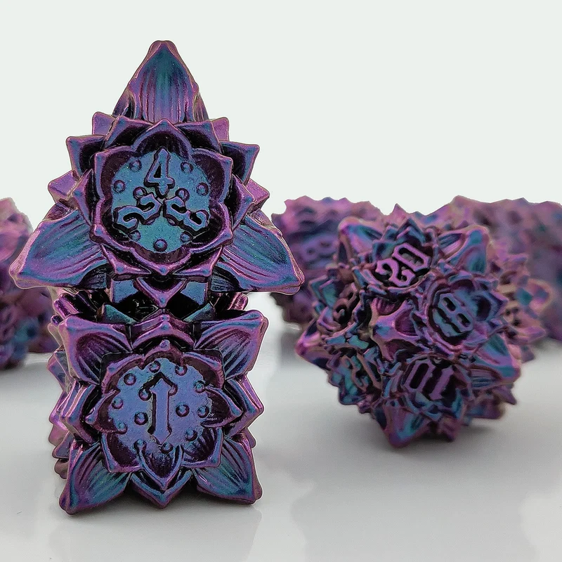 Thorn Lotus Metal DND Dice Set - Unique Dice