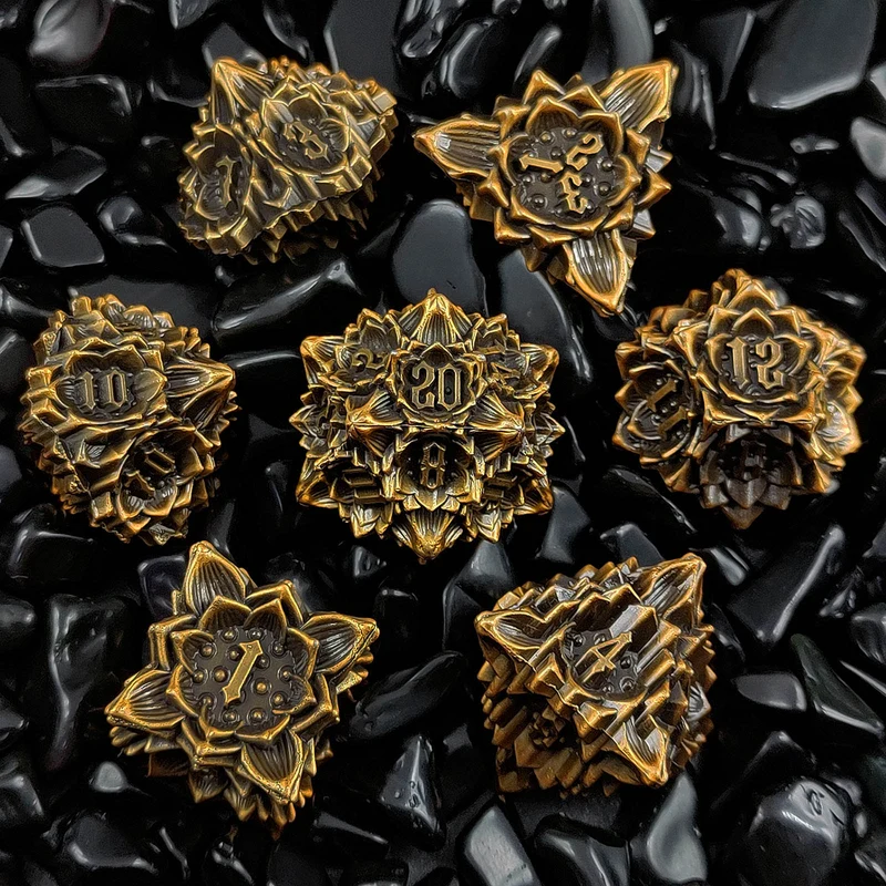 Thorn Lotus Metal DND Dice Set - Unique Dice
