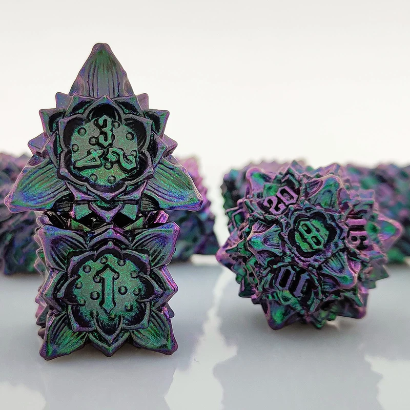 Thorn Lotus Metal DND Dice Set - Unique Dice