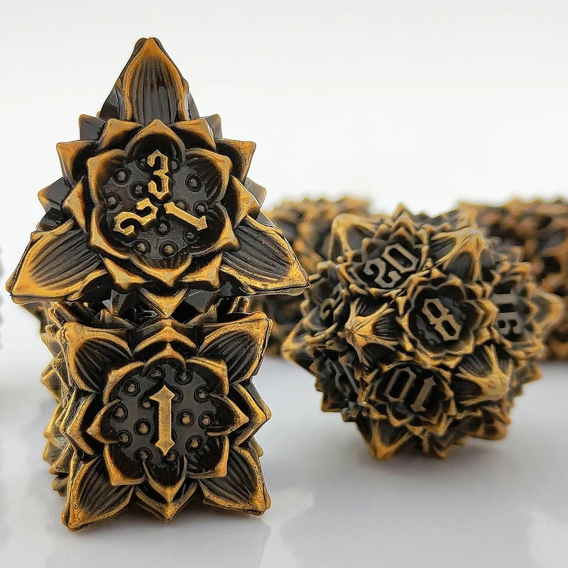 Thorn Lotus Metal DND Dice Set - Unique Dice