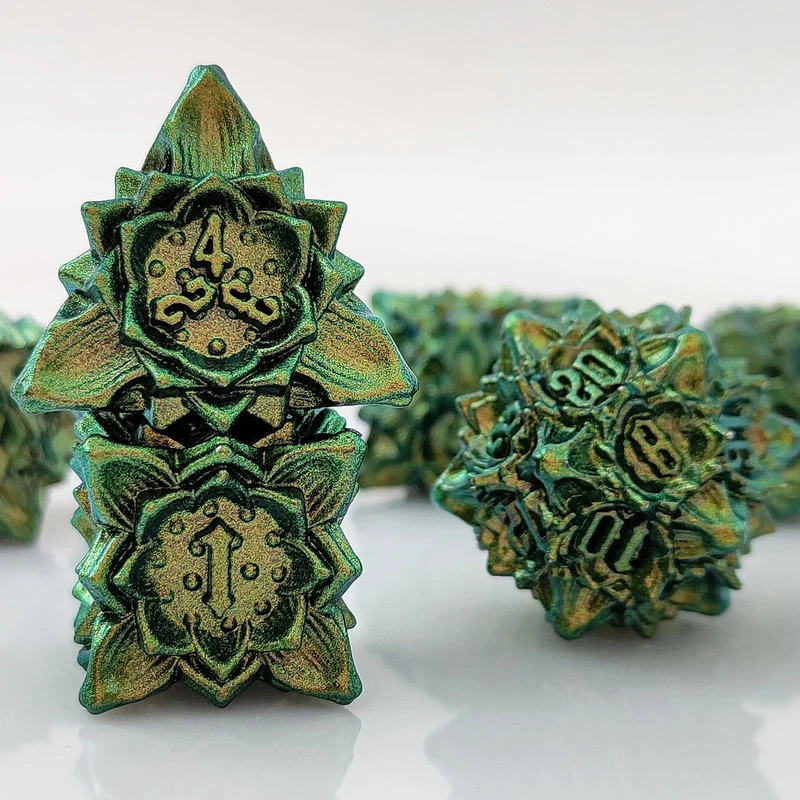 Thorn Lotus Metal DND Dice Set - Unique Dice