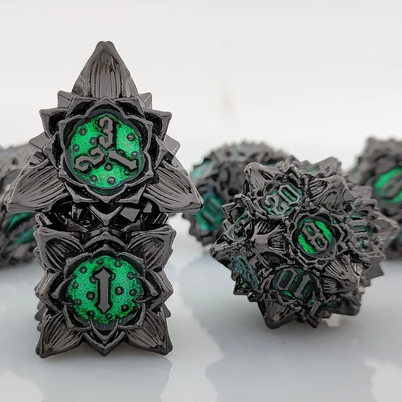 Thorn Lotus Metal DND Dice Set - Unique Dice