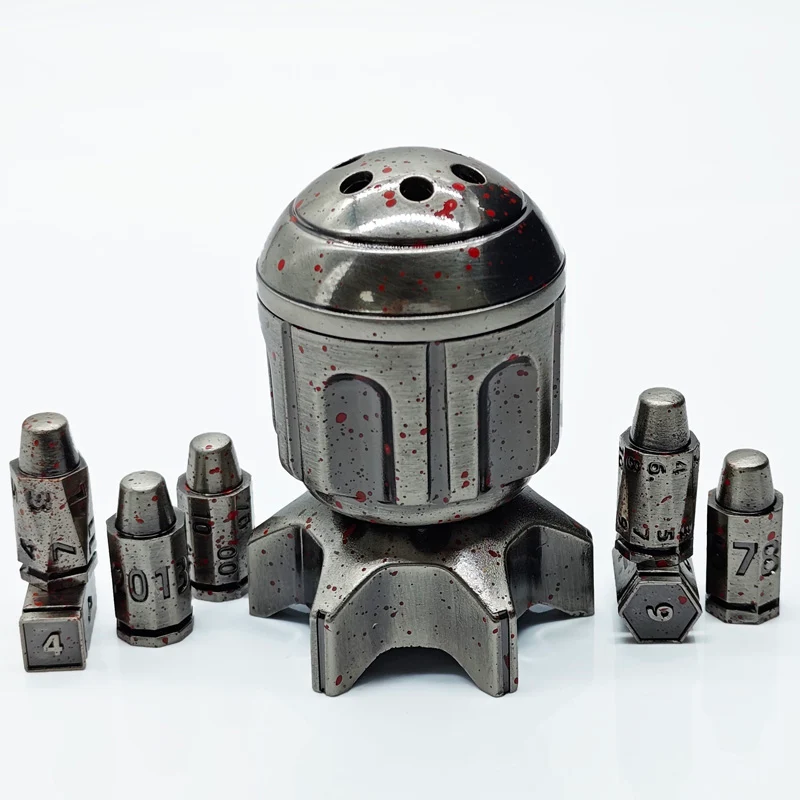 Revolver's Gambit Unique Metal DnD Dice Chamber - Revolver dice set bullet