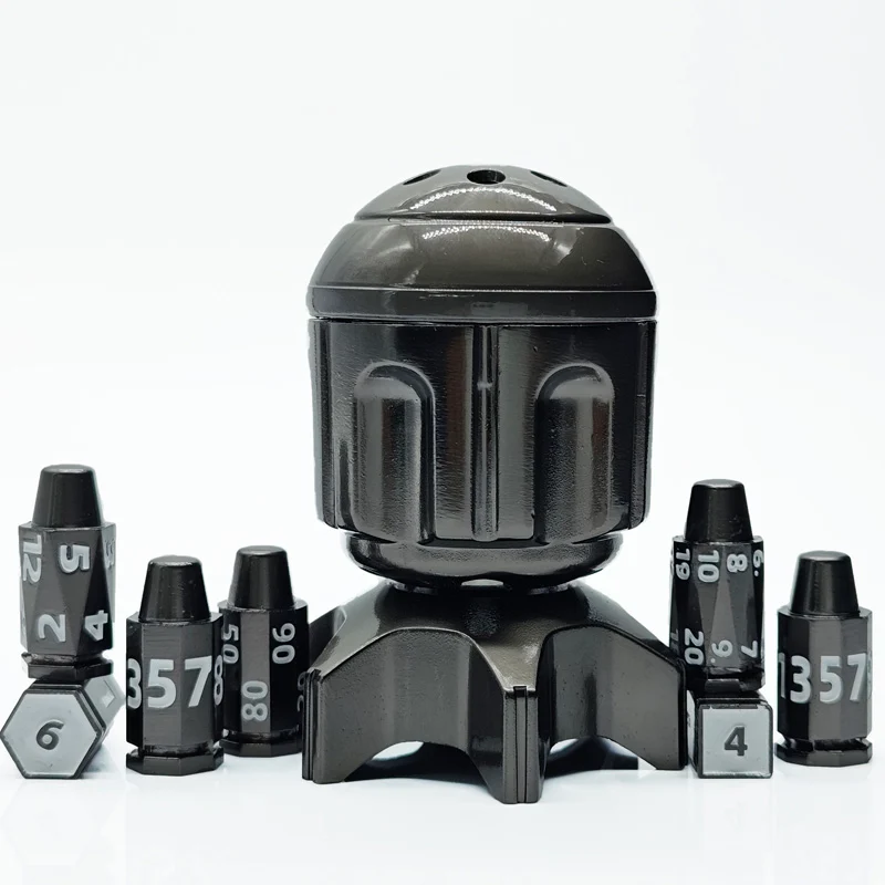 Revolver's Gambit Unique Metal DnD Dice Chamber - Revolver dice set bullet
