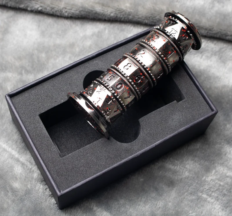 Jingubang Dice Rune Tower DnD Dice Set Da Vinci Lock D&D Metal Dice 6-in-1 - Unique Dice