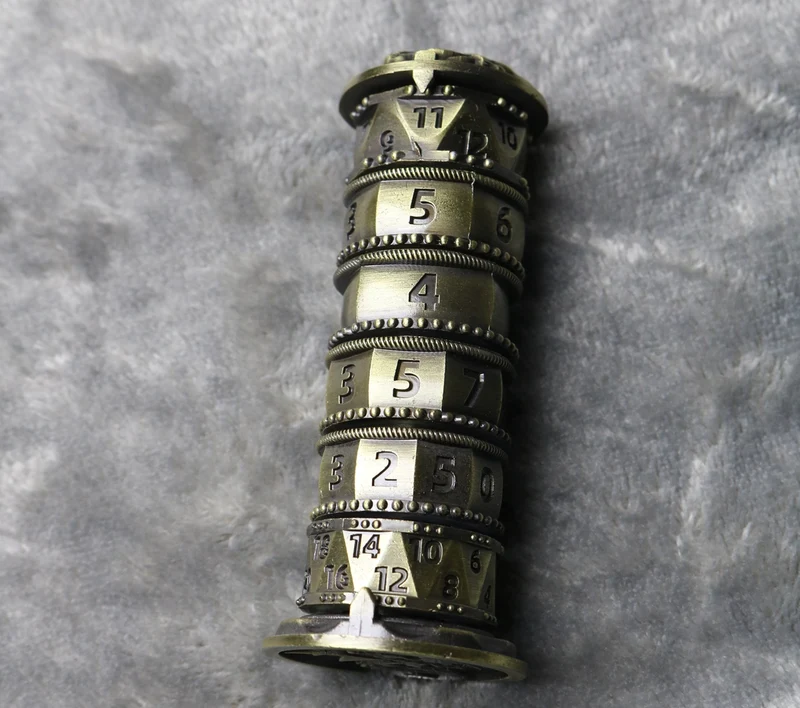 Jingubang Dice Rune Tower DnD Dice Set Da Vinci Lock D&D Metal Dice 6-in-1 - Unique Dice