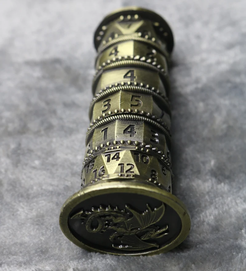 Jingubang Dice Rune Tower DnD Dice Set Da Vinci Lock D&D Metal Dice 6-in-1 - Unique Dice