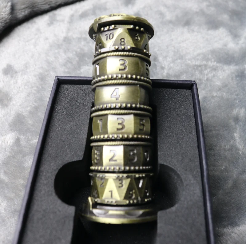 Jingubang Dice Rune Tower DnD Dice Set Da Vinci Lock D&D Metal Dice 6-in-1 - Unique Dice