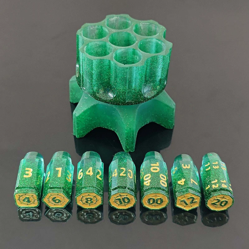 Arcane Revolver Resin Dice Set - Unique Dice