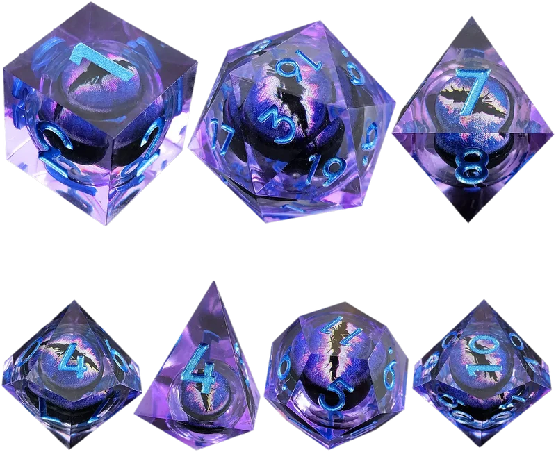 Amethyst Radiance Dragon's Eye Sharp-Edged Resin Dragon Eye Dice