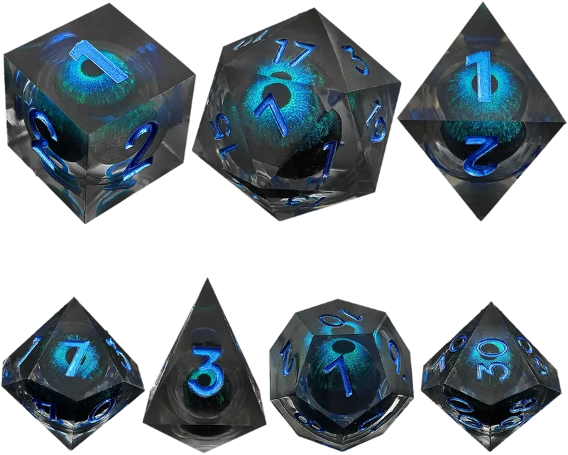 Azure Abyss Dragon's Eye Sharp-Edged Resin Dragon Eye Dice