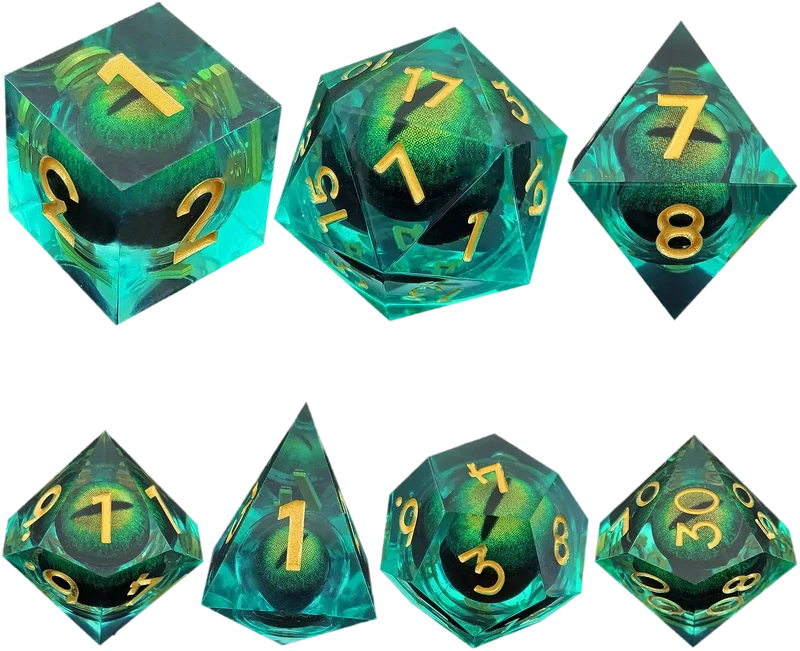 Emerald Enchanted Dragon's Eye Sharp-Edged Resin Dragon Eye Dice