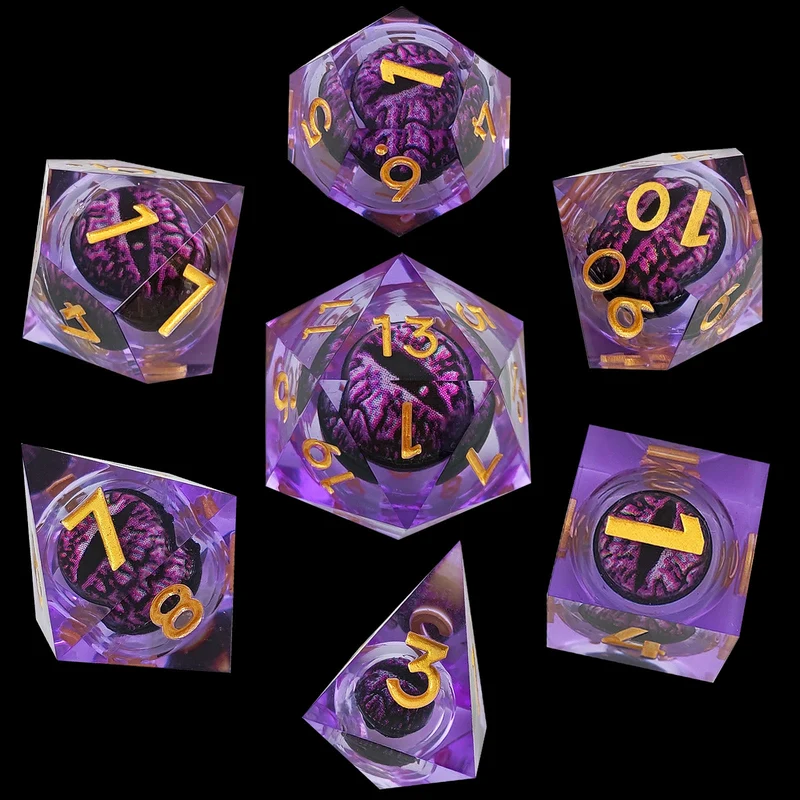 Enchanted Dragon's Gaze Sharp-Edged Resin Dragon Eye Dice