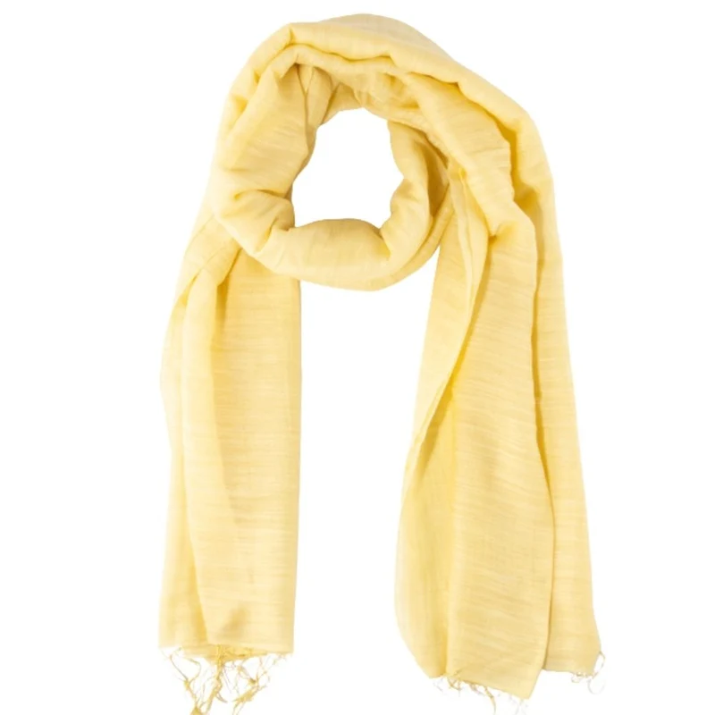 Fular liso amarillo claro algodón y seda. Vietnam