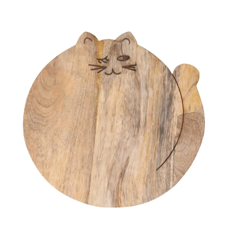 Salvamanteles gato guiño madera. India