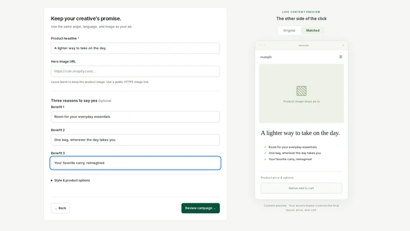 AdSwitch: Ad‑Matched Pages