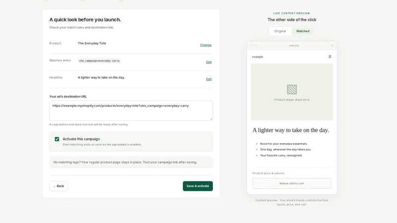 AdSwitch: Ad‑Matched Pages