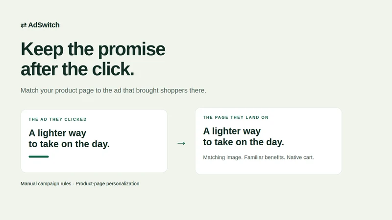 AdSwitch: Ad‑Matched Pages