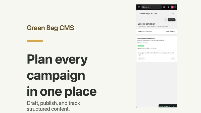 Green Bag CMS