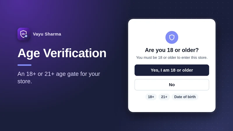 Vayu Age Verification Popup