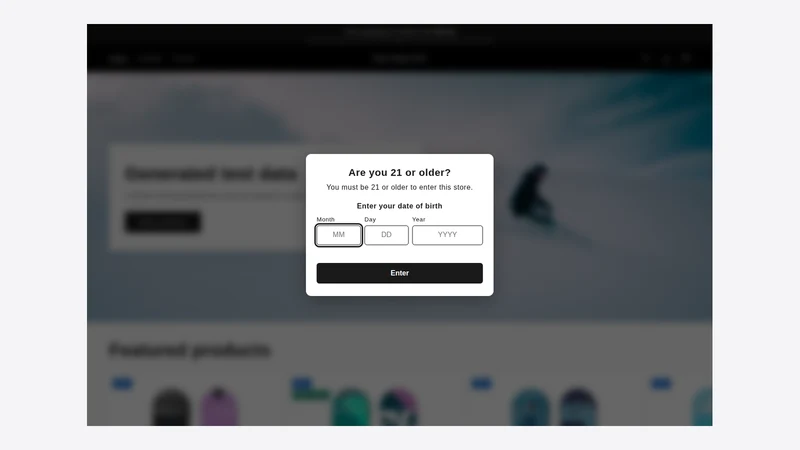 Vayu Age Verification Popup
