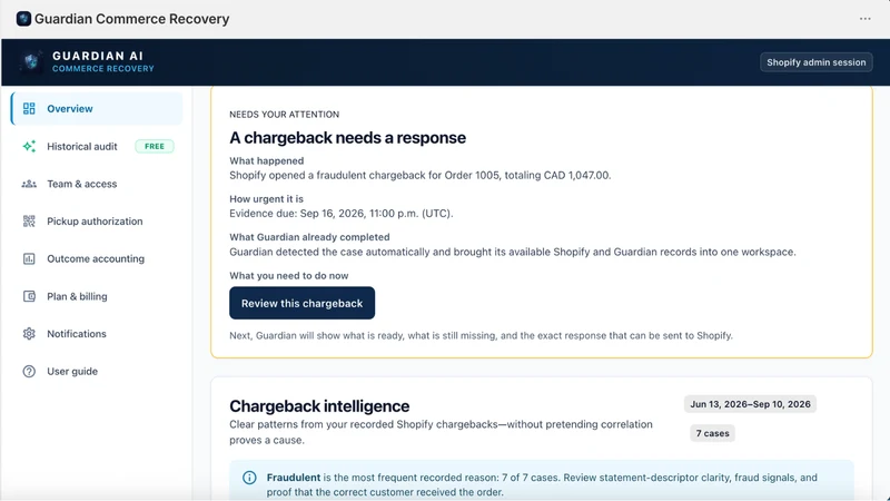 Guardian Commerce Recovery